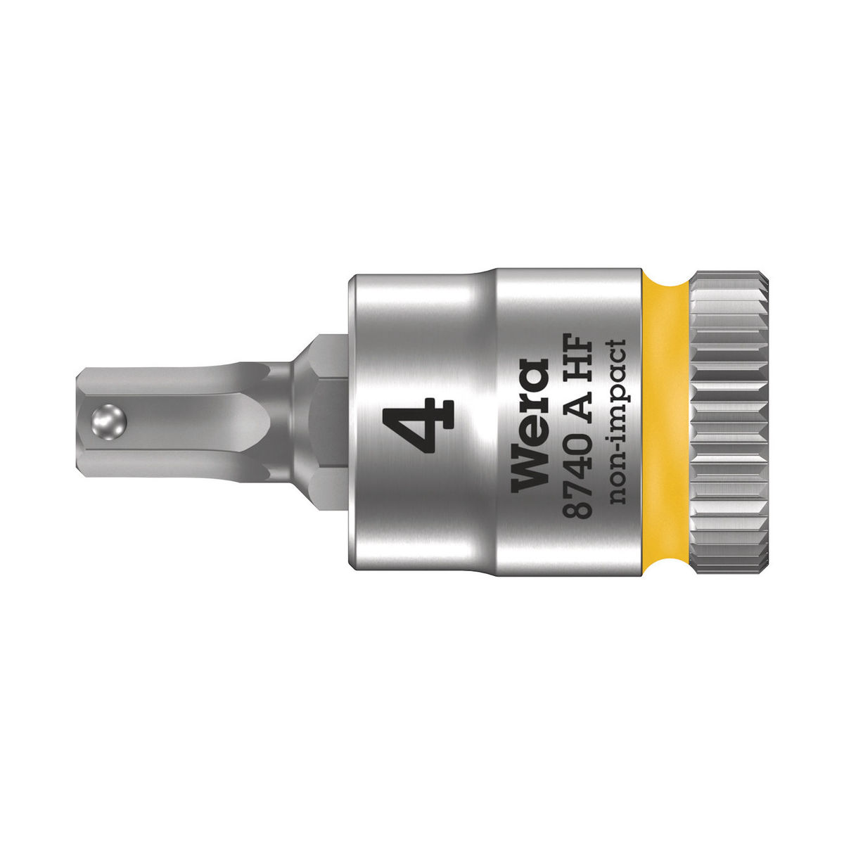 8740 A HF Zyklop Bitnuss mit 1/4″-Antrieb, mit Haltefunktion für Innensechskantschrauben, 4 x 28 mm