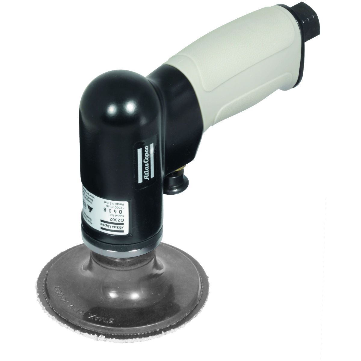 Atlas Copco Druckluft-Winkelschleifer Pistolenform, für 50 mm Scheiben ⌀, bis 75 mm Scheiben-⌀, mit BSP Anschlussgewinde, 1/4 Zoll Druckluft-Anschluss