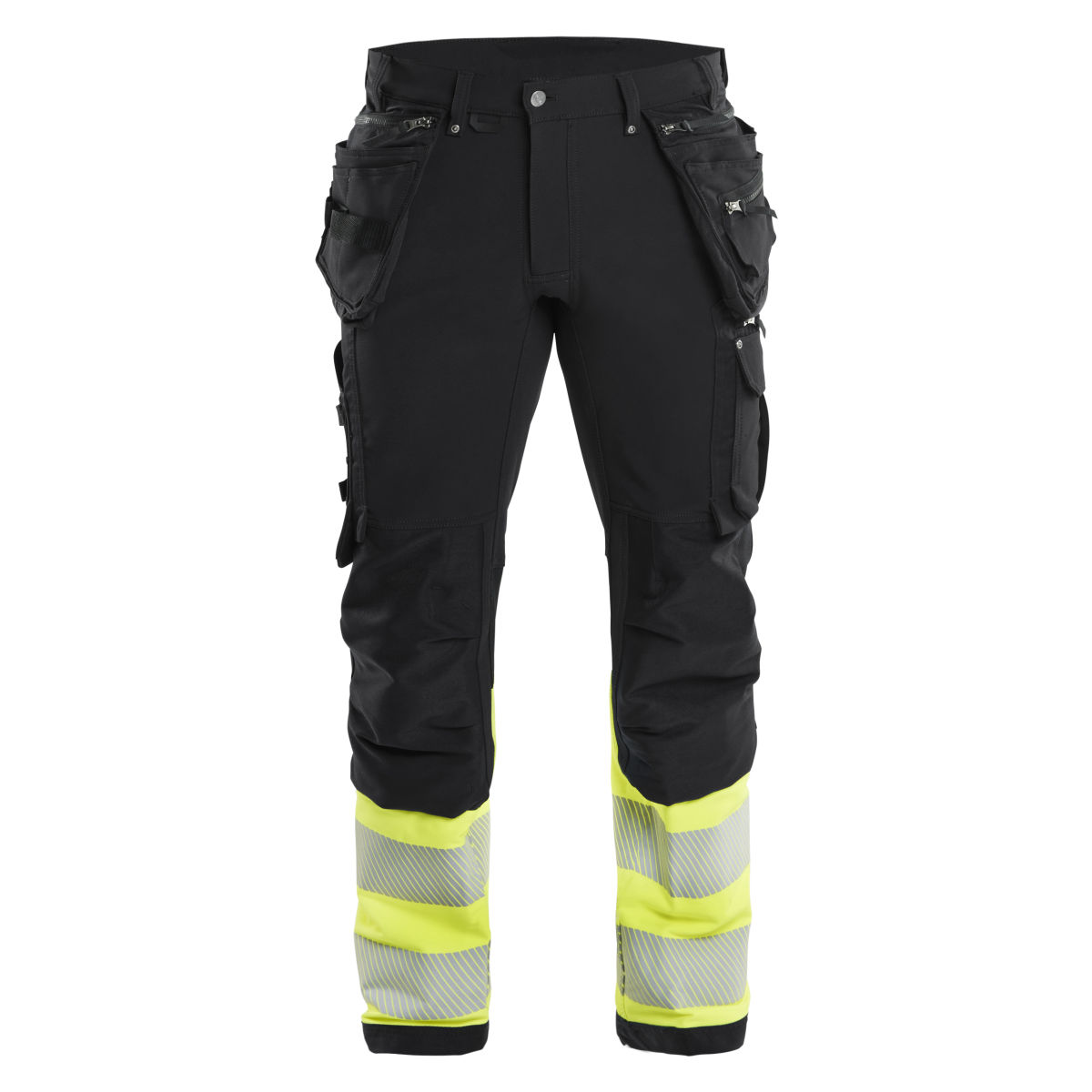 High Vis Arbeitshose 4-Wege-Stretch Schwarz/Gelb C50, schwarz / gelb