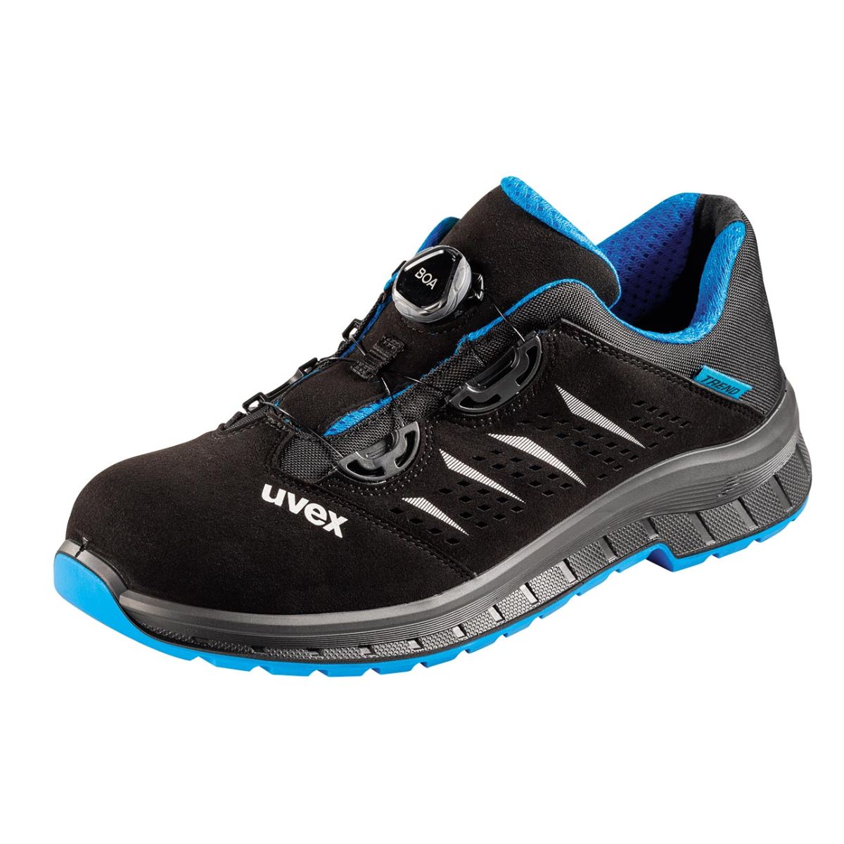 Halbschuh schwarz/blau uvex 2 trend BOA, S1P, EU-Schuhgröße: 38