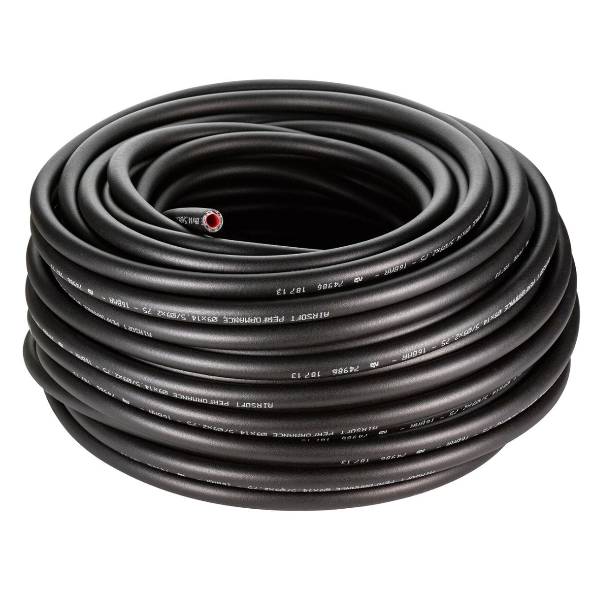 Gewebeschlauch schwarz AIRSOFT, PVC, Länge 50 m, Schlauch Innen-⌀: 9mm