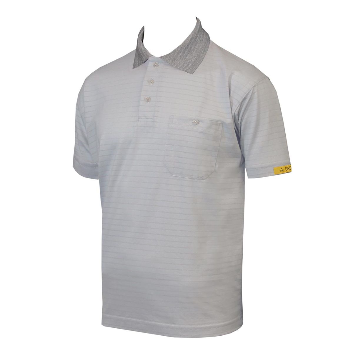 ESD Herren Polo-Shirt CONDUCTEX® Cotton Knit, silbergrau, Größe: S