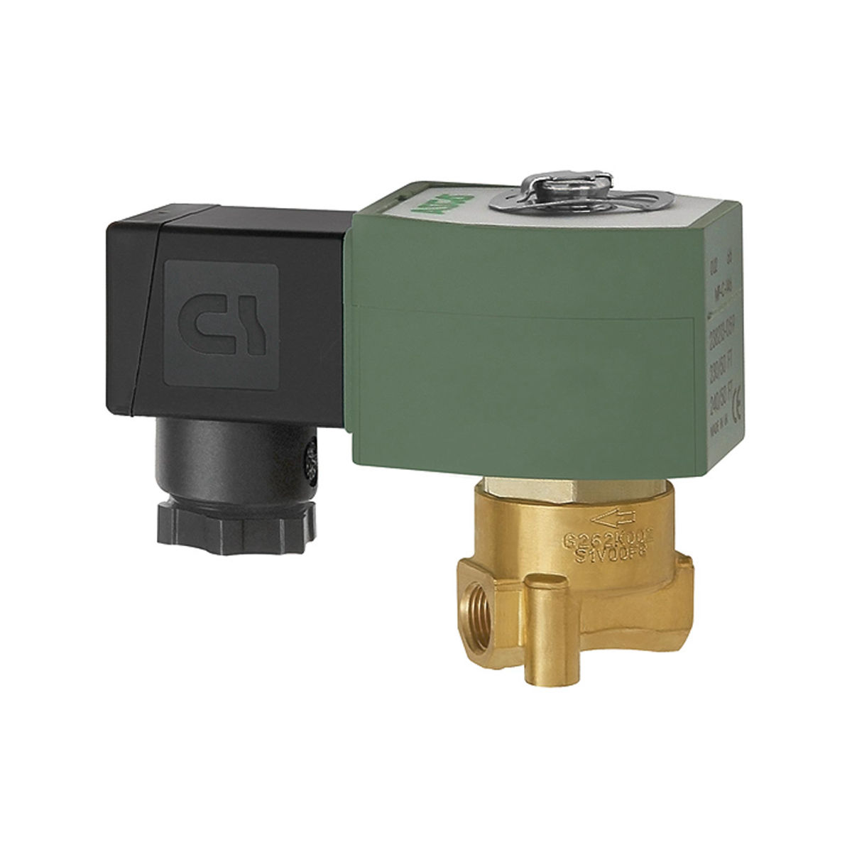 2/2-Wege-Magnetventil, Messing, NC, direktgesteuert, 24 V DC, NBR, G 1/4, PN 0-8 bar