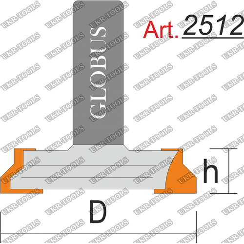 Фреза ГЛОБУС 2512 Пазовая конструкционная T16-25 D32 h13 d8