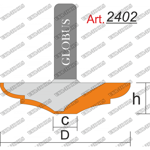 Фреза ГЛОБУС 2402 фигирейная горизонтальная C12 D60 h10 d12