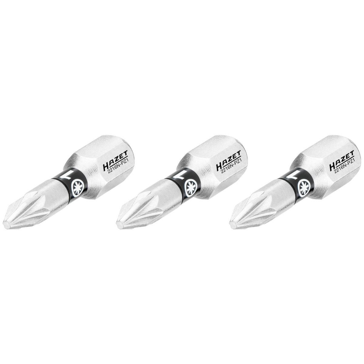 Bit ∙ 1/4 Zoll (6,3 mm) Sechskant massiv ∙ Pozidriv Profil PZ ∙ 3-teilig ∙ SW PZ1