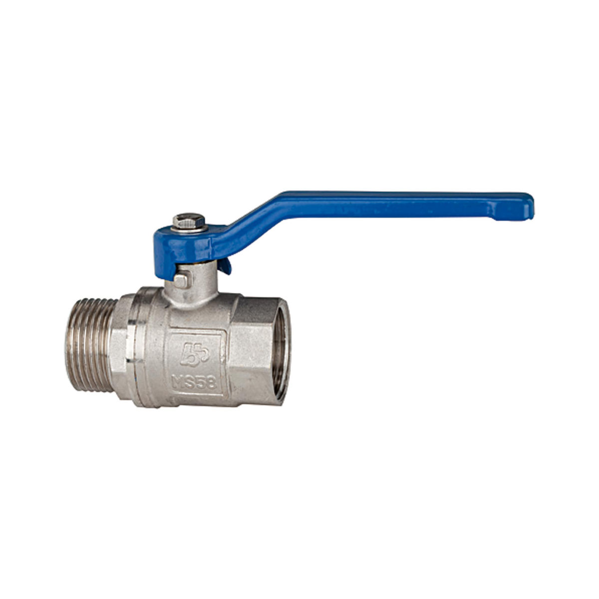 Kugelhahn »valve line«, Handhebel blau, Messing vernickelt, IG/AG, G 1/4