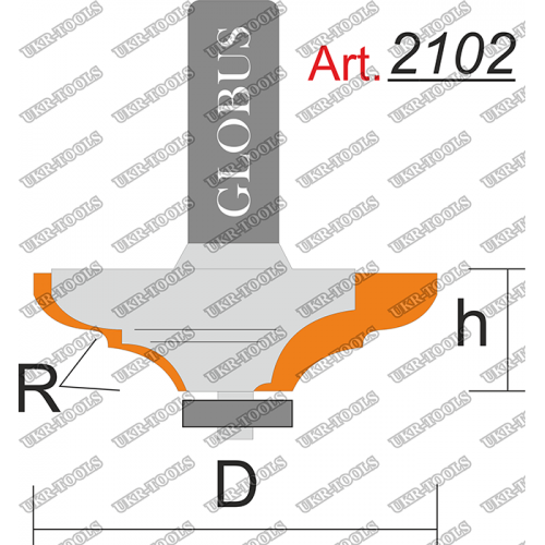 Фреза ГЛОБУС 2102 кромочная калевочная R4 D33 h8 d8