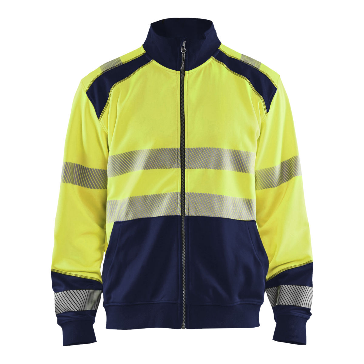 High Vis Sweatshirt mit Reißverschluss High Vis Gelb/Marineblau XS, high vis gelb / marineblau