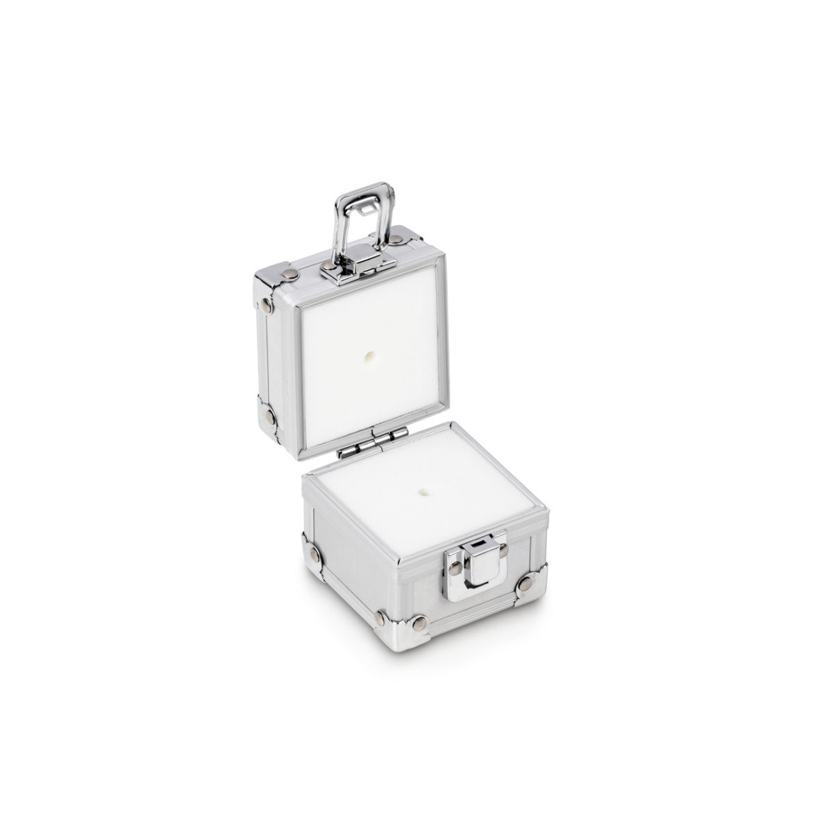 Aluminium-Gewichtsetui 317-020-600, für Nennwerte 2 g, für Klassen E1 - M2, für Bauform Knopf/Kompakt