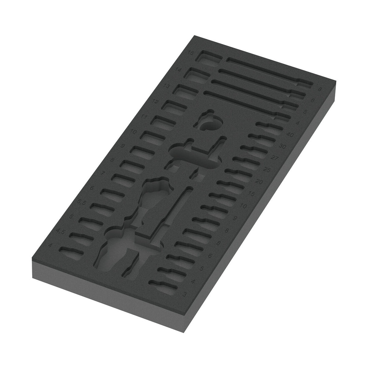 9820 Schaumstoffeinlage 8000 A Zyklop Knarre 1/4″ Set 1, ohne Werkzeug, 172 x 30 x 392 mm
