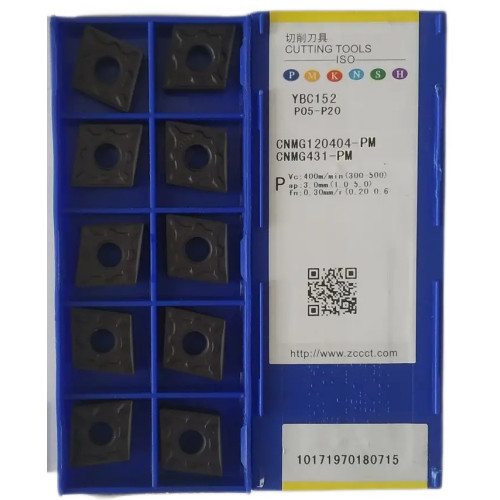 Пластини ZCC-CT CNMG120404-PM YBC152 токарні двосторонні твердосплавні