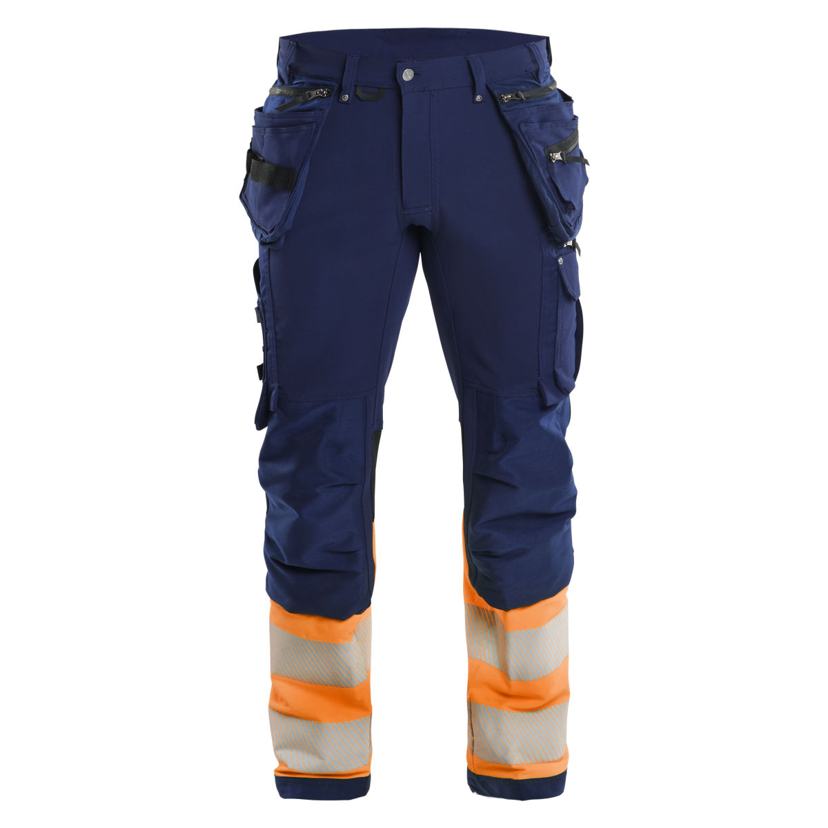 High Vis Arbeitshose 4-Wege-Stretch Marineblau/Orange C60, marineblau / orange