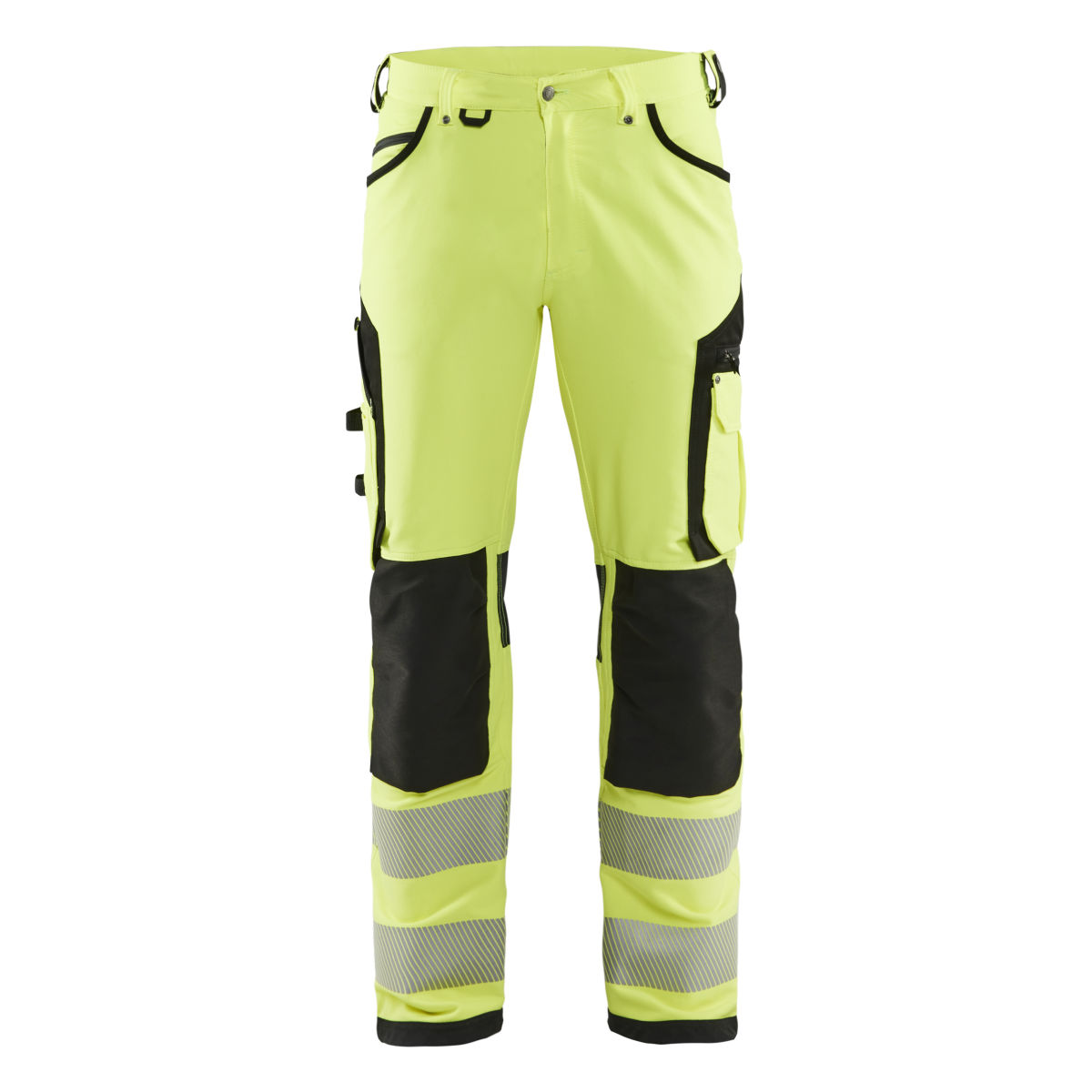 High Vis Arbeitshose 4-Wege-Stretch ohne Nageltaschen High Vis Gelb/Schwarz C48, high vis gelb / schwarz