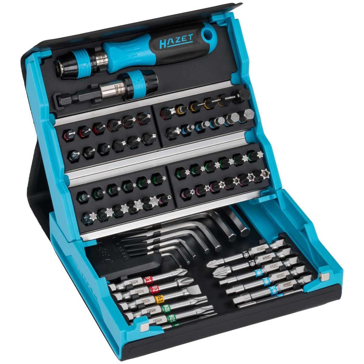 SmartCase Bit Satz ∙ 1/4 Zoll (6,3 mm) Sechskant massiv ∙ Schlitz Profil, Kreuzschlitz Profil PH, Pozidriv Profil PZ, Innen Sechskant Profil, Innen TORX® Profil, Tamper Resistant TORX® Profil ∙ 69-teilig ∙ 1,5 – 6 ∙ 0,5 x 4 – 1,2 x 6,5 ∙ PH1 – PH3 ∙