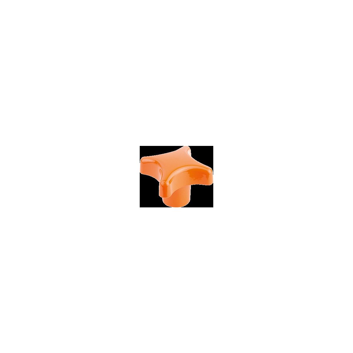 Kreuzgriff, Form E, kunststoffbeschichtet, DIN 6335, orange, Grauguss
