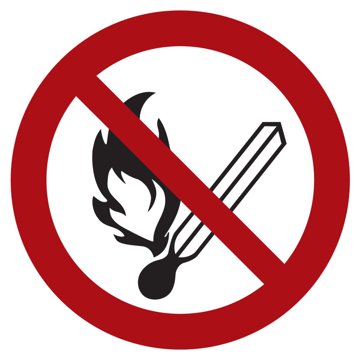 Verbotszeichen Feuer, offenes Licht und Rauchen verboten, Typ: 01100