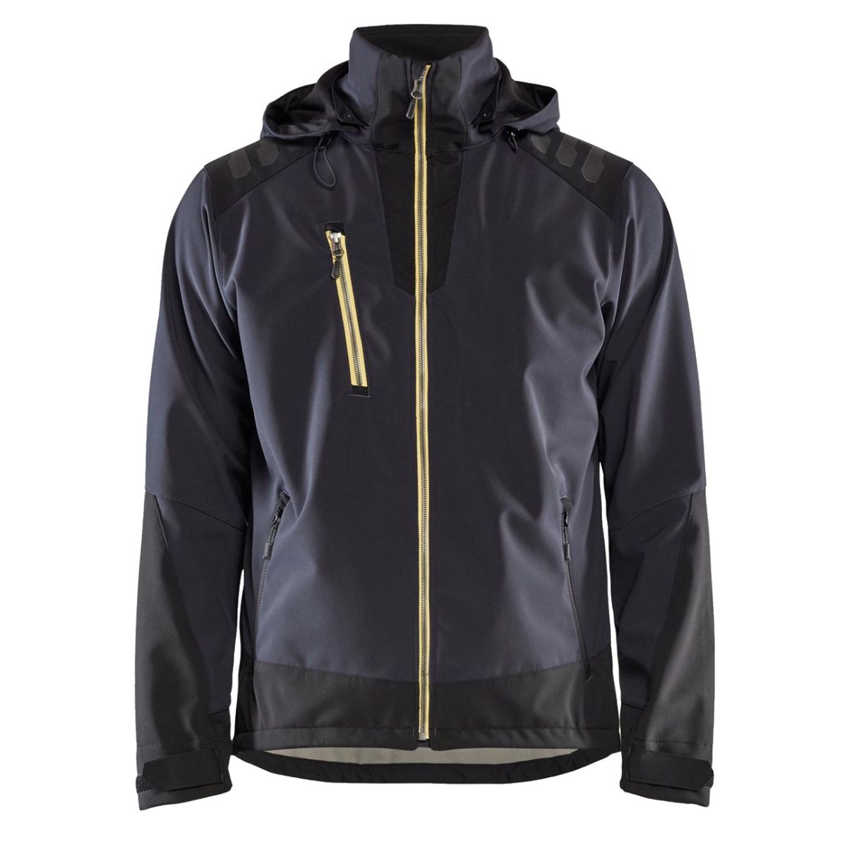 Softshell Jacke, dunkelblau / gelb, Unisex-Größe: S