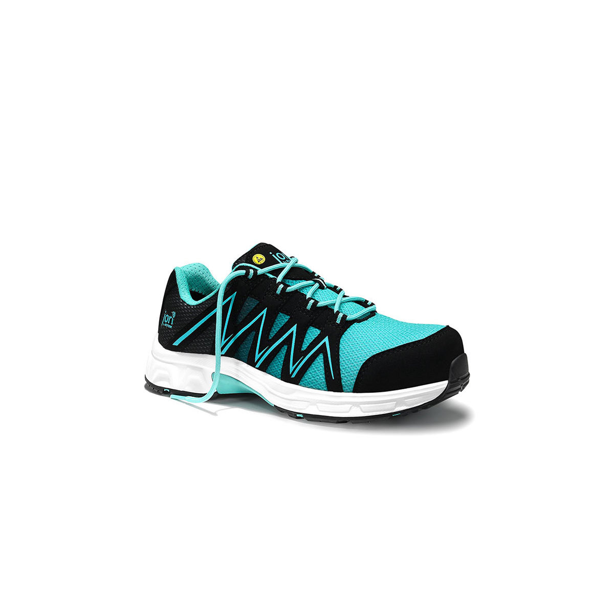 Sicherheitshalbschuh jo_SPEEDY schwarz-aqua Low ESD S1PS, Größe 37