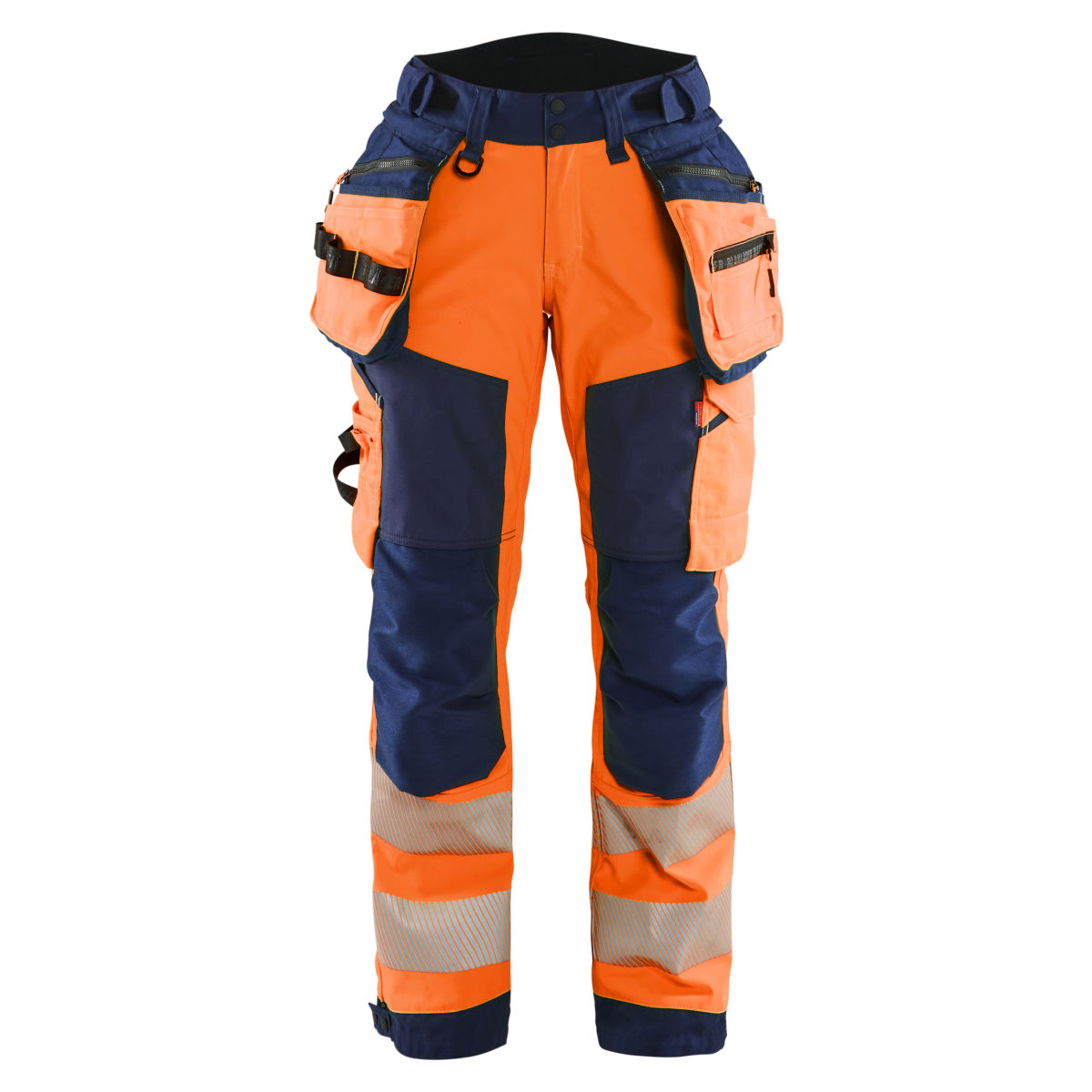 Damen High Vis Softshell Arbeitshose High Vis Orange/Marineblau D19, high vis orange / marineblau