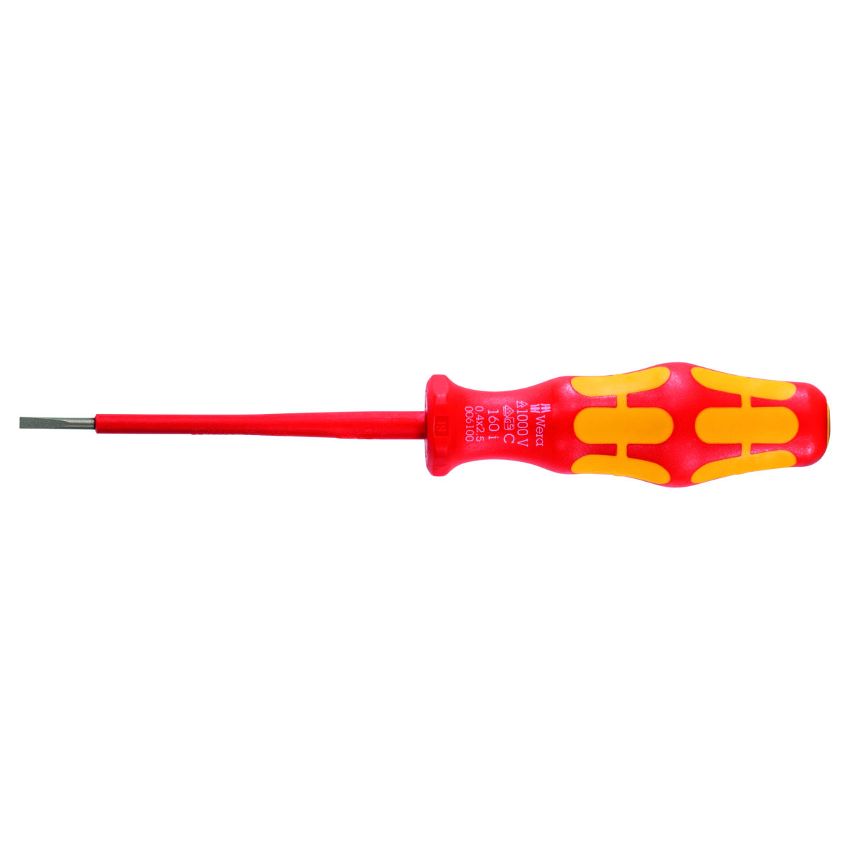 Elektriker-Schraubendreher für Schlitz, mit Kraftform-Heft VDE-vollisoliert, Schneidenbreite b: 2,5mm
