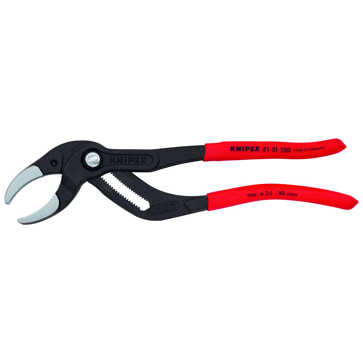Rohr-Greifzange mit gezahnten Greifbacken Oberfläche schwarz atramentiert, ganze Länge: 250mm