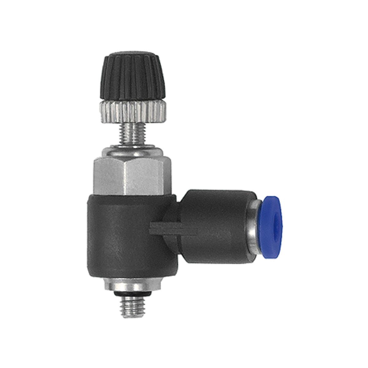 Drosselrückschlagventil »Blaue Serie« mini, Zuluftdrosselung, M3a. Ø6mm