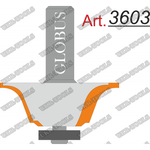 Фреза ГЛОБУС 3603 кромочная калёвочная D46 d8 h24
