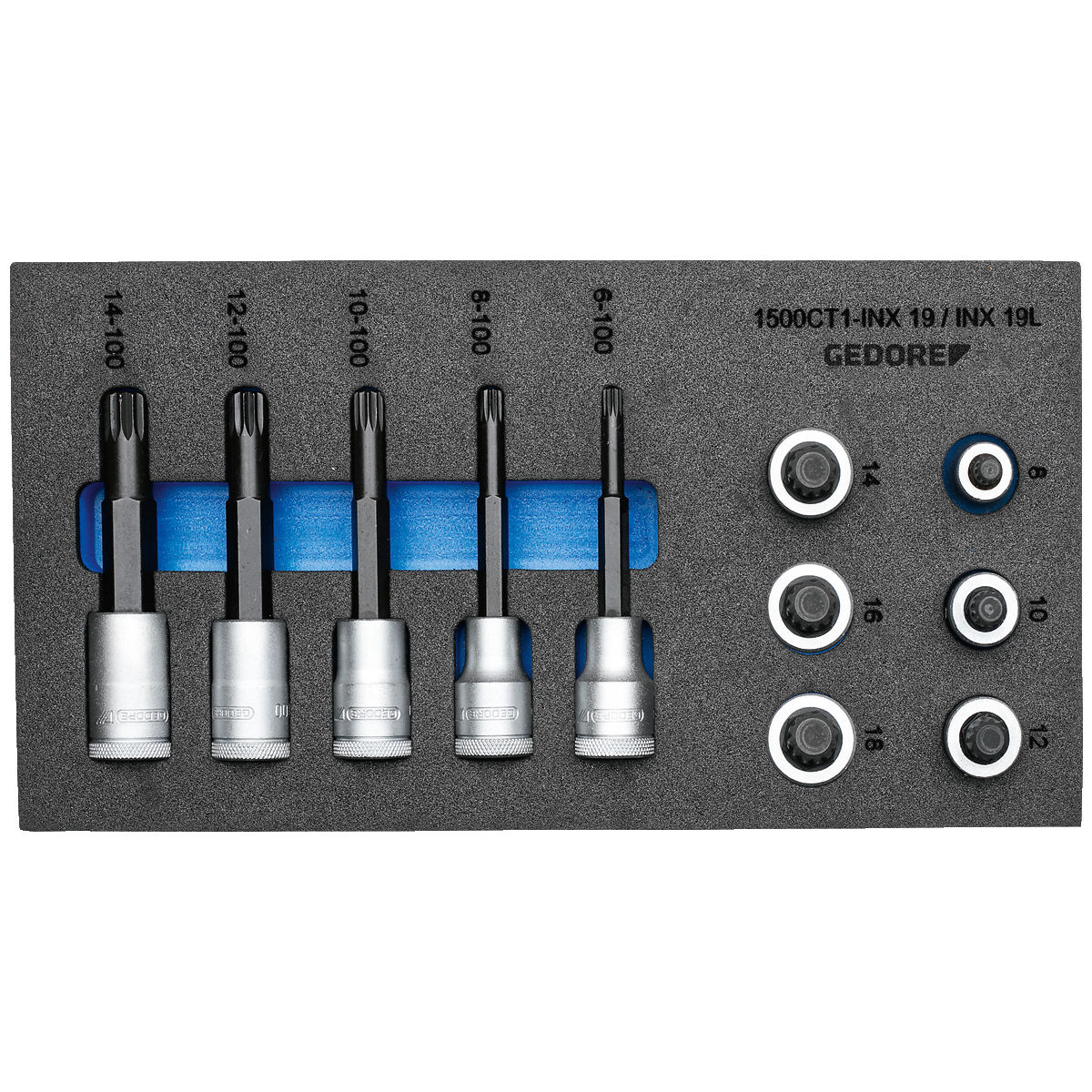Satz Schraubendrehereinsätze 1/2″ in Check-Tool-Modul