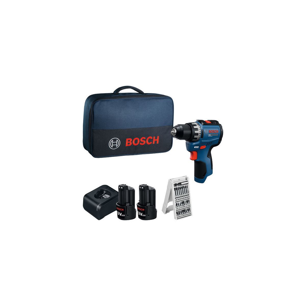 Akku-Bohrschrauber GSR12V-31, 2x GBA12V-20, Schrauberbit-Set, in Werkzeugtasche