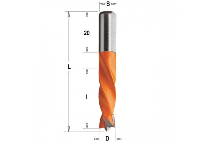 Глухие свёрла L=55,5 S=Ø8x20