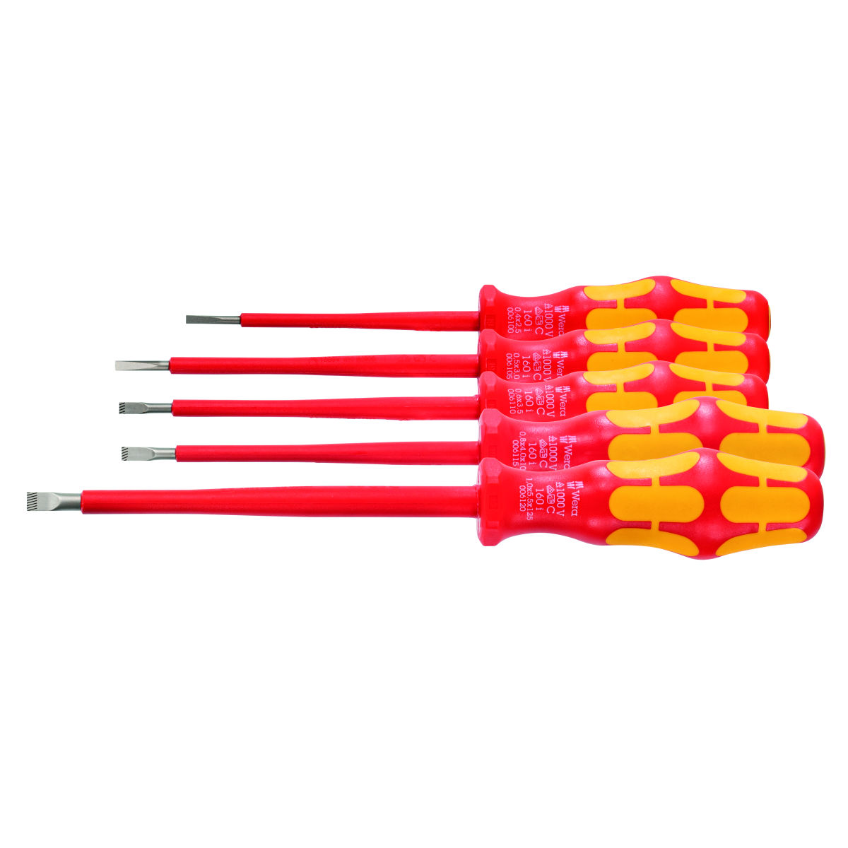 Elektriker-Schraubendreher-Satz für Schlitz, mit Kraftform-Heft VDE-vollisoliert, Anzahl Schraubendreher: 5