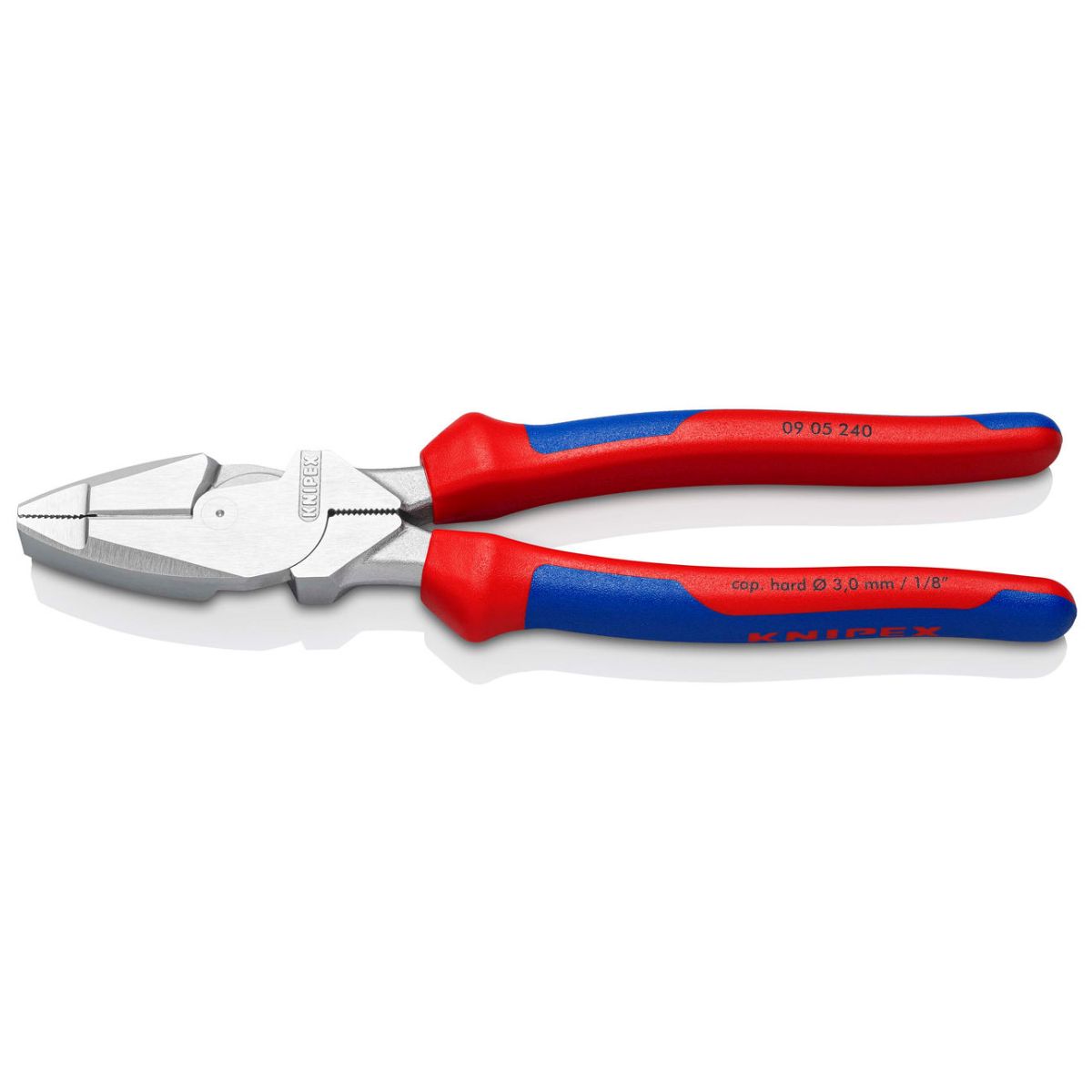 Kraft-Kombizange ″Lineman's Pliers″ amerikanisches Modell mit Mehrkomponenten-Hüllen verchromt 240 mm