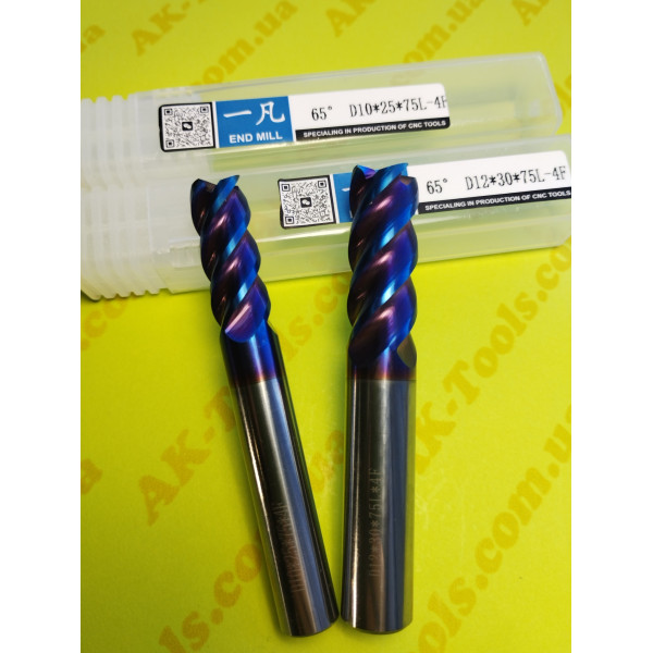 ТВЕРДОСПЛАВНІ 4-пера · D10*25*75L*4F (65HRC)