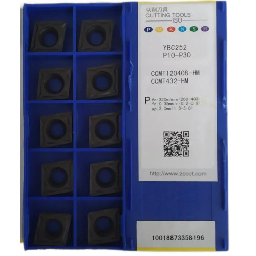 Пластини ZCC-CT CCMT120408-HM YBC252 токарні односторонні твердосплавні