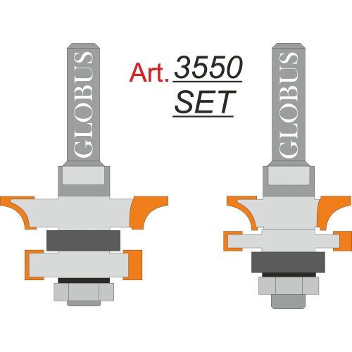 Фреза ГЛОБУС 3550 Set комбинированная рамочная D38 d8 h21