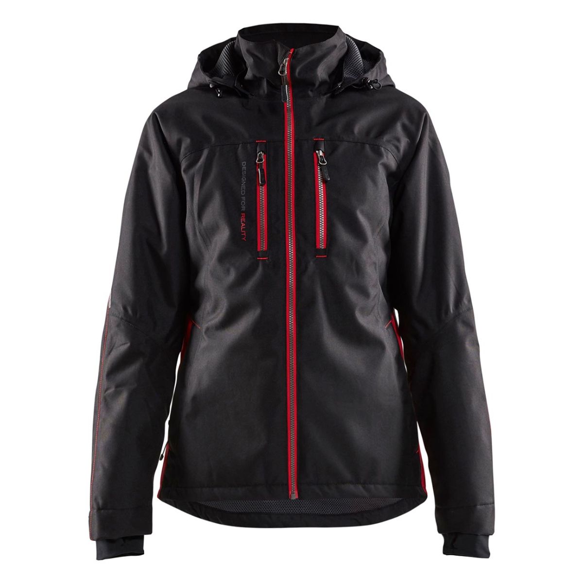 Damen Funktionsjacke, schwarz / rot, Unisex-Größe: S