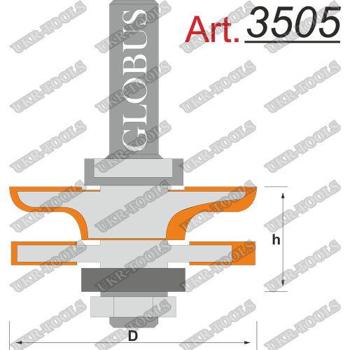 Фреза ГЛОБУС 3505 комбинированная рамочная D42 d8 h20