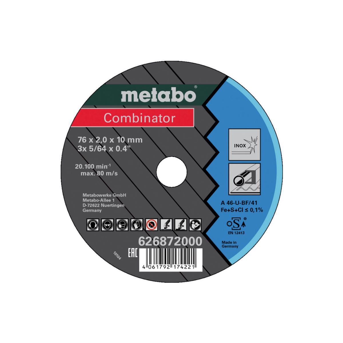 3 Combinator 76x2,0x10 mm Inox, TF 41