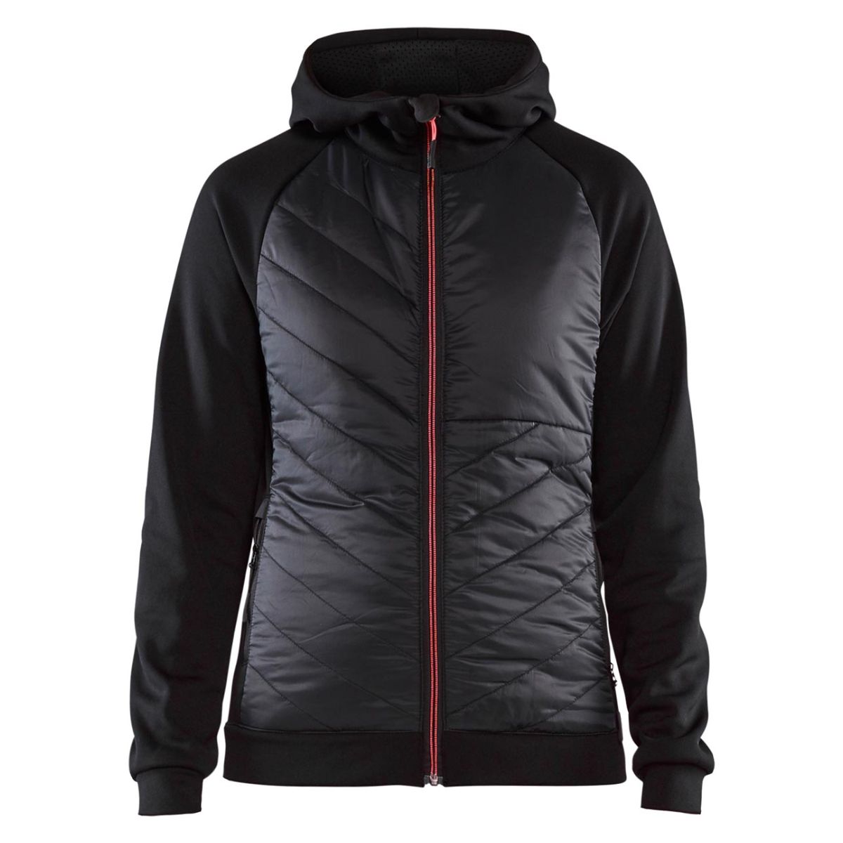 Damen Hybrid Sweater Service Plus, schwarz / rot, Unisex-Größe: L