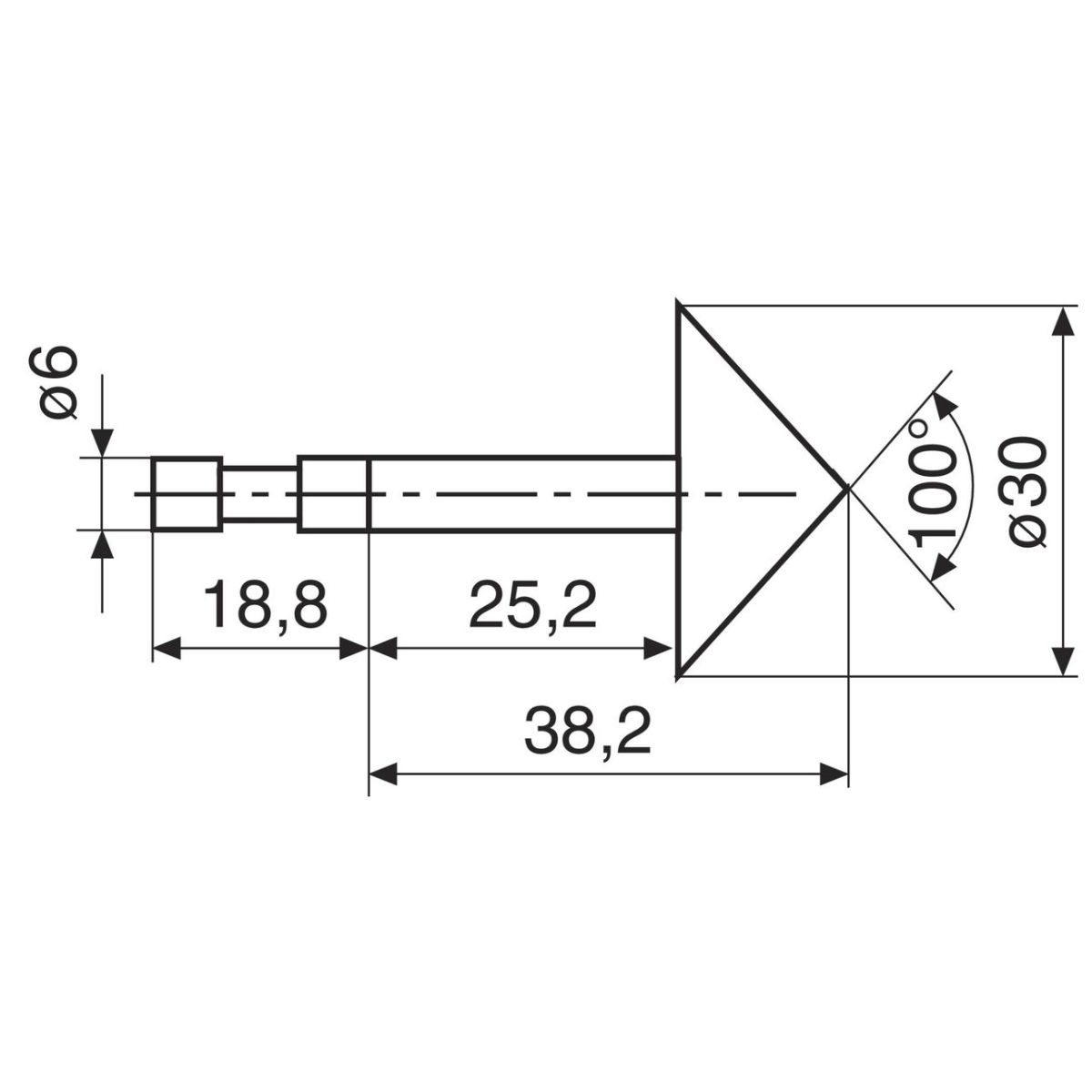 Kegelmesseinsatz, Durchmesser: 30mm