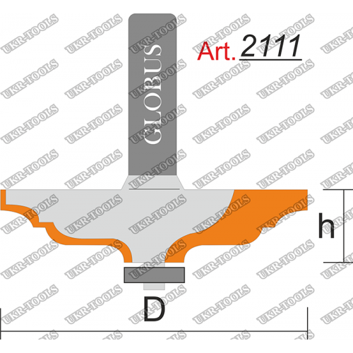 Фреза ГЛОБУС 2111 кромочная калёвочная R4 D50 h12 d8