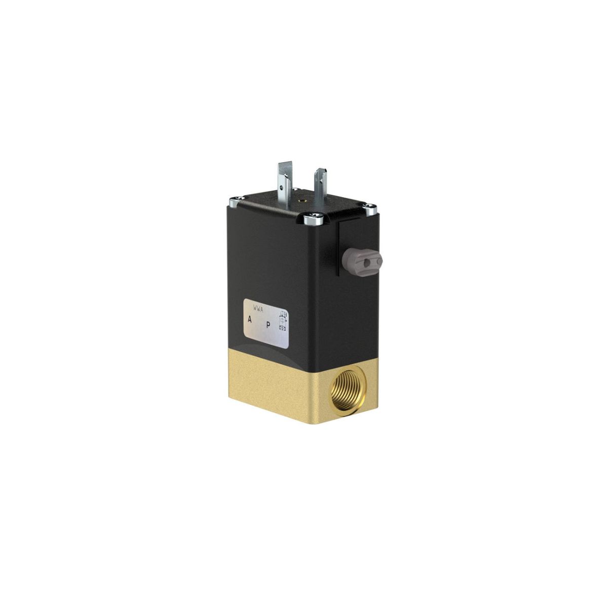 2/2-Wege-Magnetventil, NC, Messing, G 1/4, DN 3, PN 0-10, FKM, direktgesteuert 24V DC