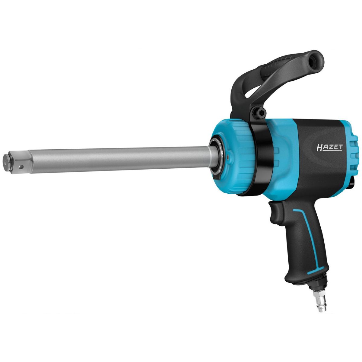 Twin Turbo Schlagschrauber ∙ lange Spindel ∙ Lösemoment maximal [Nm]: 3850 Nm ∙ 1 Zoll (25 mm) Vierkant massiv ∙ L x B x H: 424 mm x 133 mm x 307 mm ∙ Hochleistungs-Doppelhammer-Schlagwerk