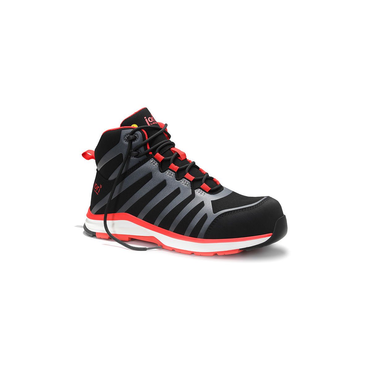 Sicherheitsschnürstiefel jo_RAPID schwarz-rot Mid ESD S3S, Größe 38