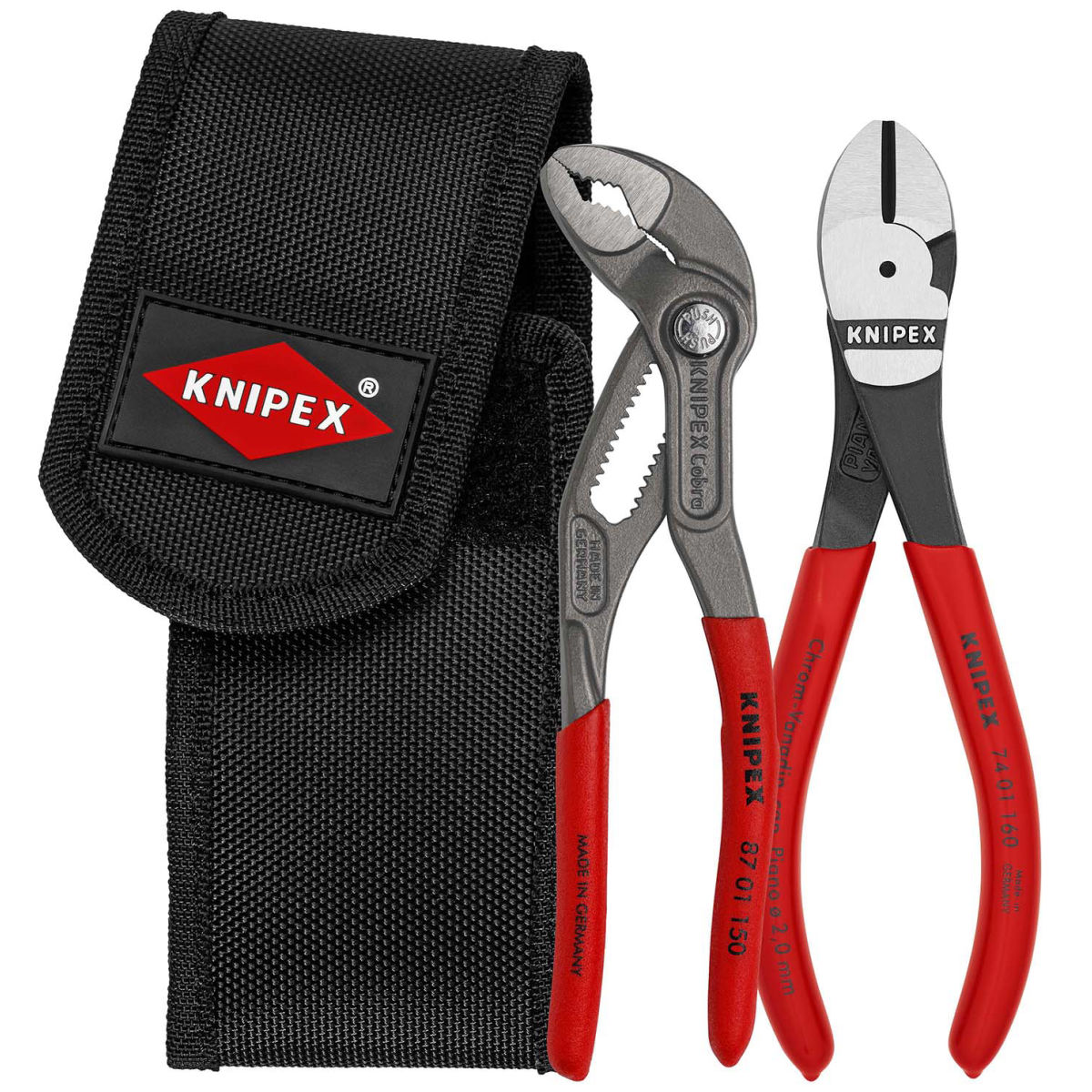 Mini-Zangenset in Werkzeuggürteltasche 2-teilig (SB-Karte/Blister)
