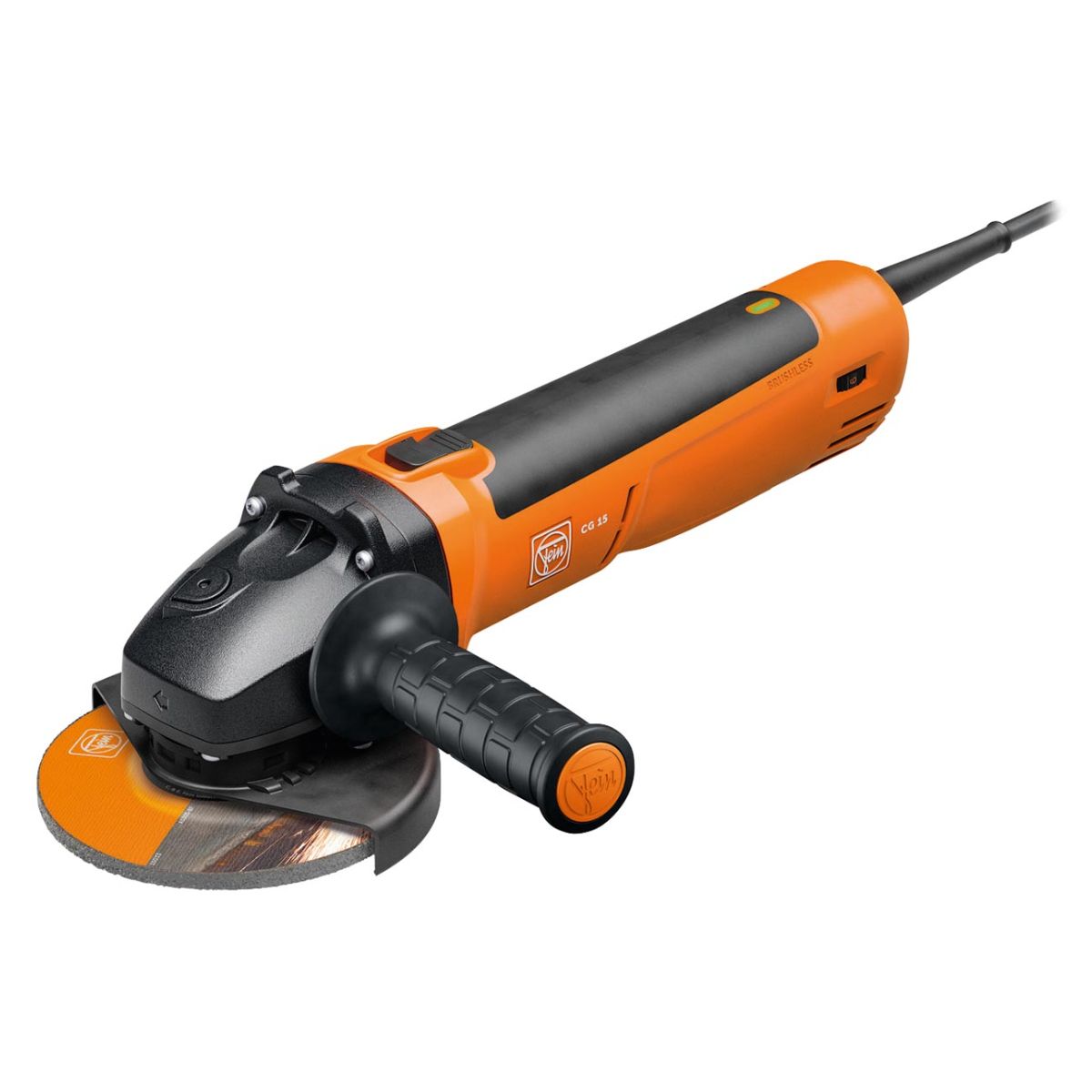 Fein Elektro-Winkelschleifer CG, M14 Schleifspindelgewinde, für 125 mm Scheiben ⌀, mit Wiederanlaufsperre, mit Anti-Vibrationsgriff