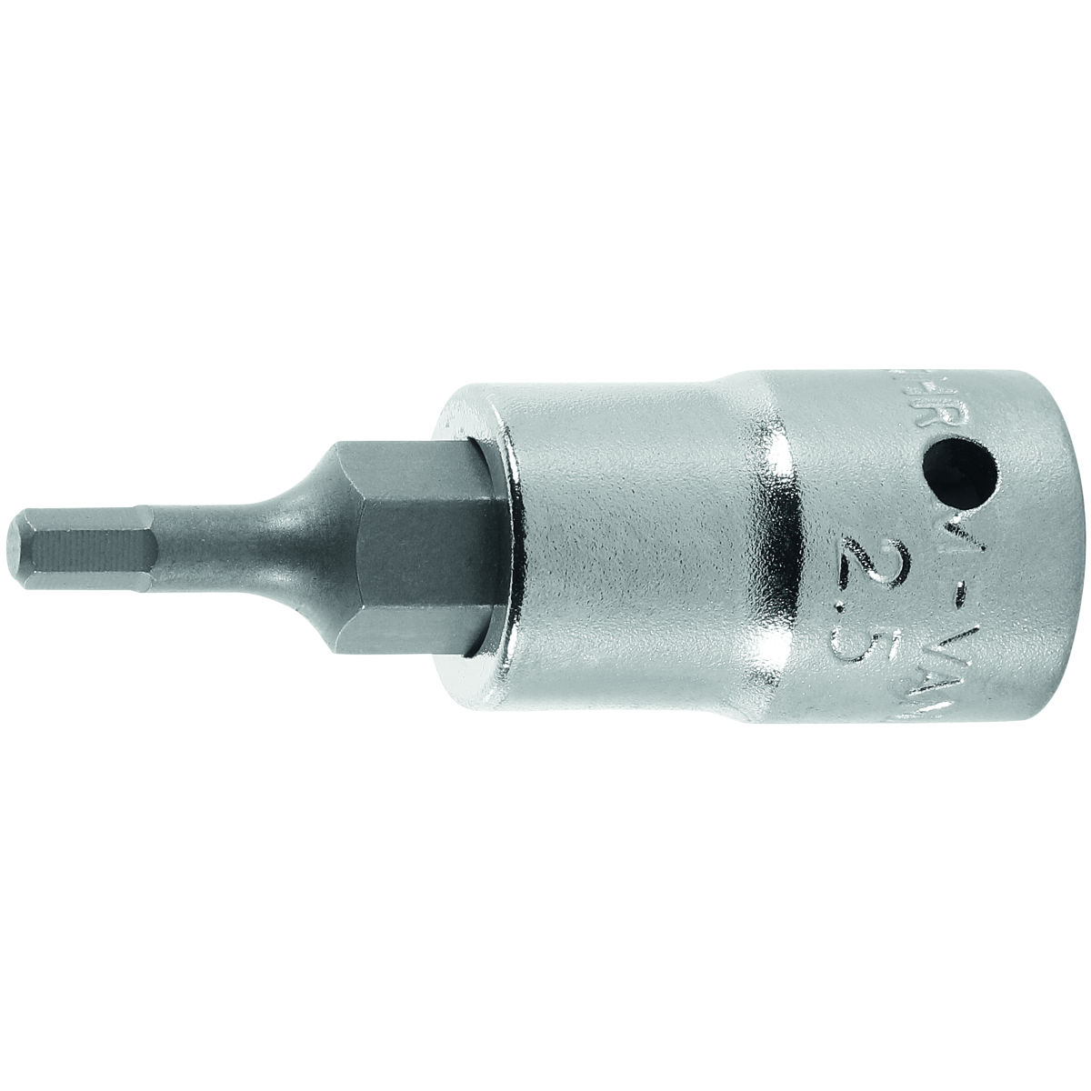 6-kant-Schraubendreher-Einsatz, 1/4 Zoll kurz, Sechskant: 2,5mm