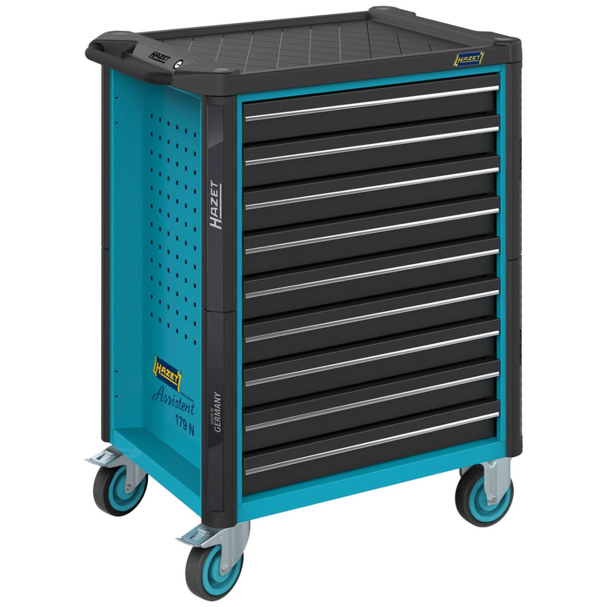 Werkstattwagen ∙ Assistent 179N ∙ einzeln ∙ L x B x H: 785 mm x 518 mm x 1020 mm ∙ Schubladen, flach: 9× 81 x 522 x 398 mm