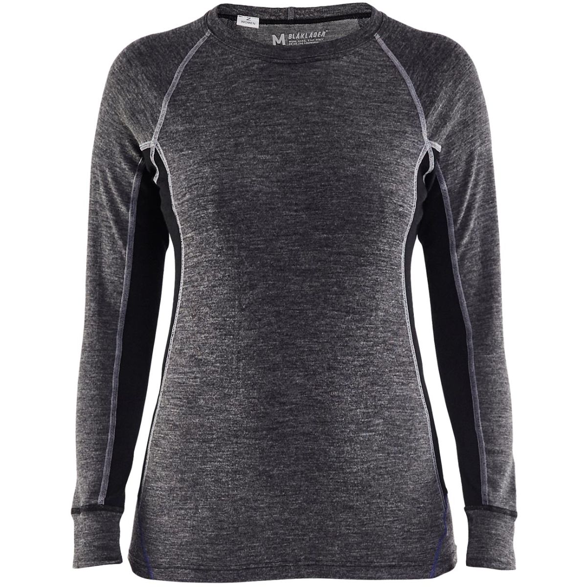 Damen Unterhemd WARM, grau / schwarz, Unisex-Größe: S